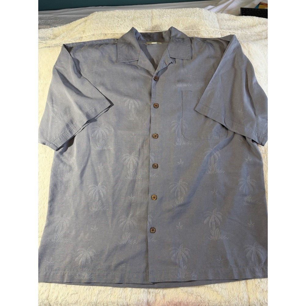 Joseph‎ & Feiss Lt Blue 100% Silk Short Sleeve Button Up Shirt Size Xl